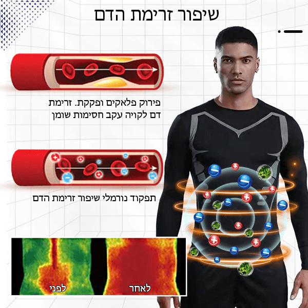 חולצת גברים מגנטית של FarmaFlex™ אינפרא אדום רחוק טורמלין