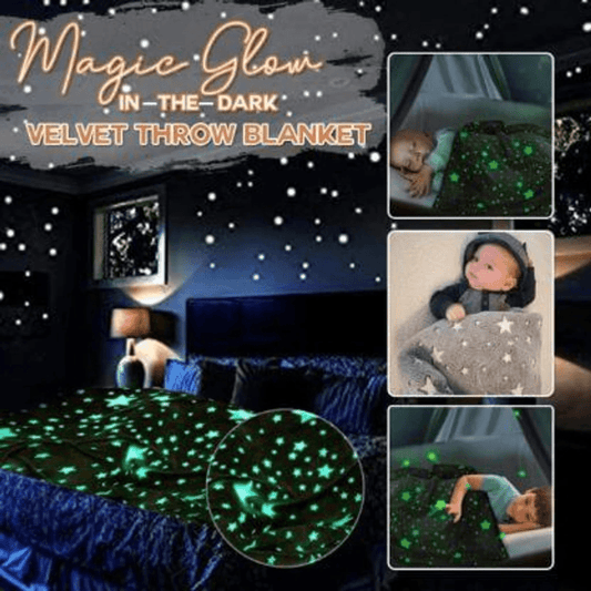 Two-sided glowing flannel blanket