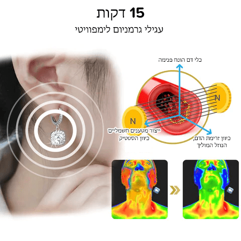 עגילי גרמניום מגנטולוגיה של אבן מוזמביק GeoLymph™